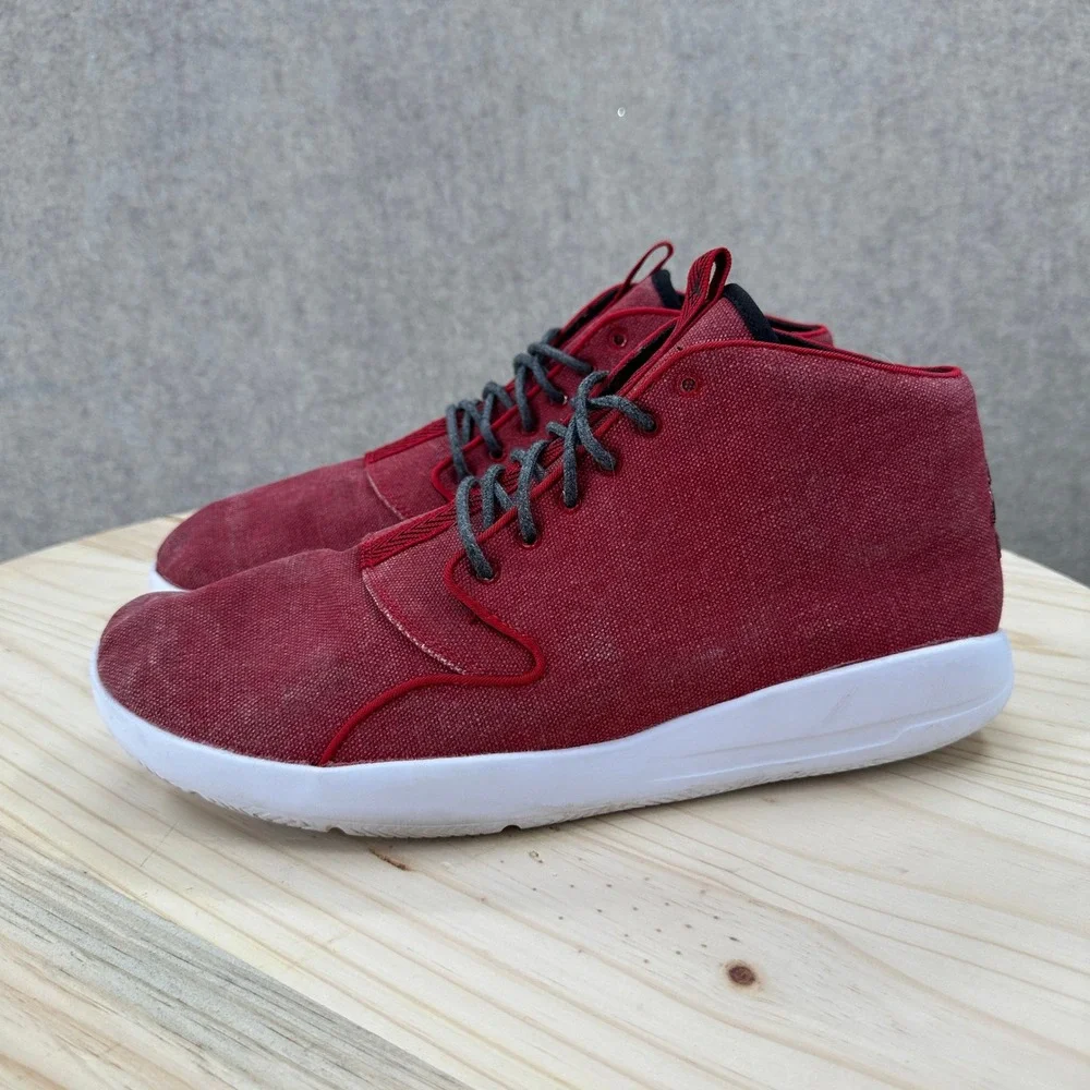 Rare Jordan Eclipse Chukka Shoes 12 Red Canvas Mid Top Sneakers 881453-600